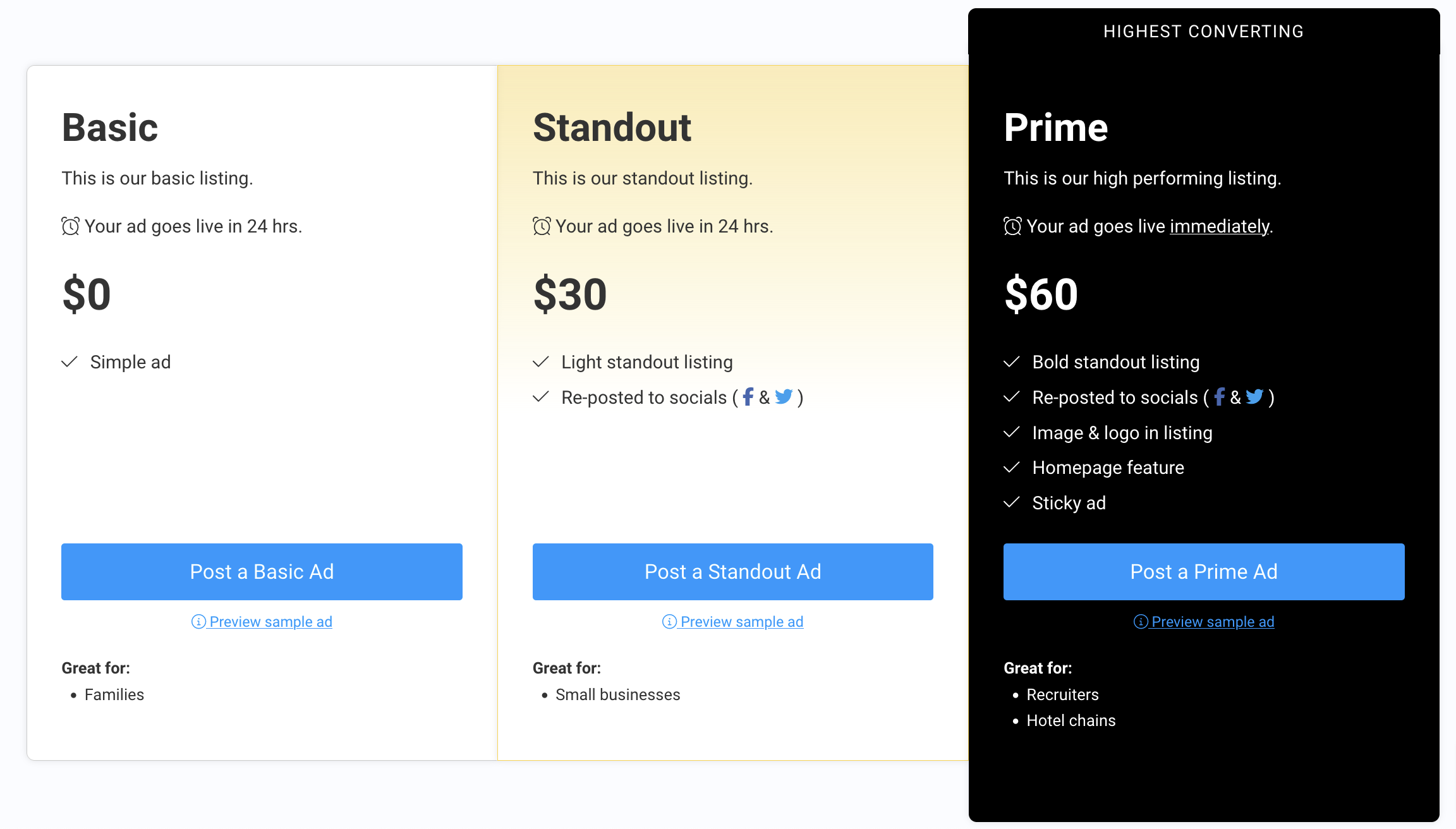 Backpacker Job Board prices